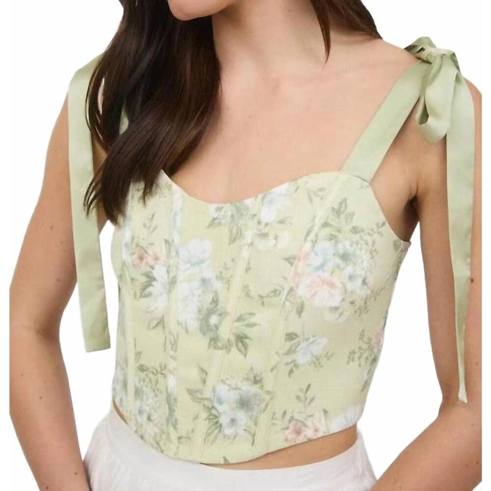 NEW MINE sweet corset sleeveless top in green
